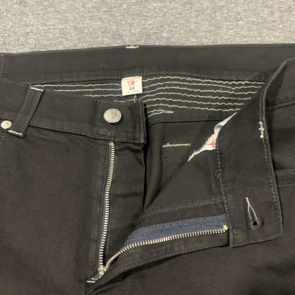 True Religion Men's Straight Leg Jeans Black Cotton Blend - 44x33 - Picture 7 of 14